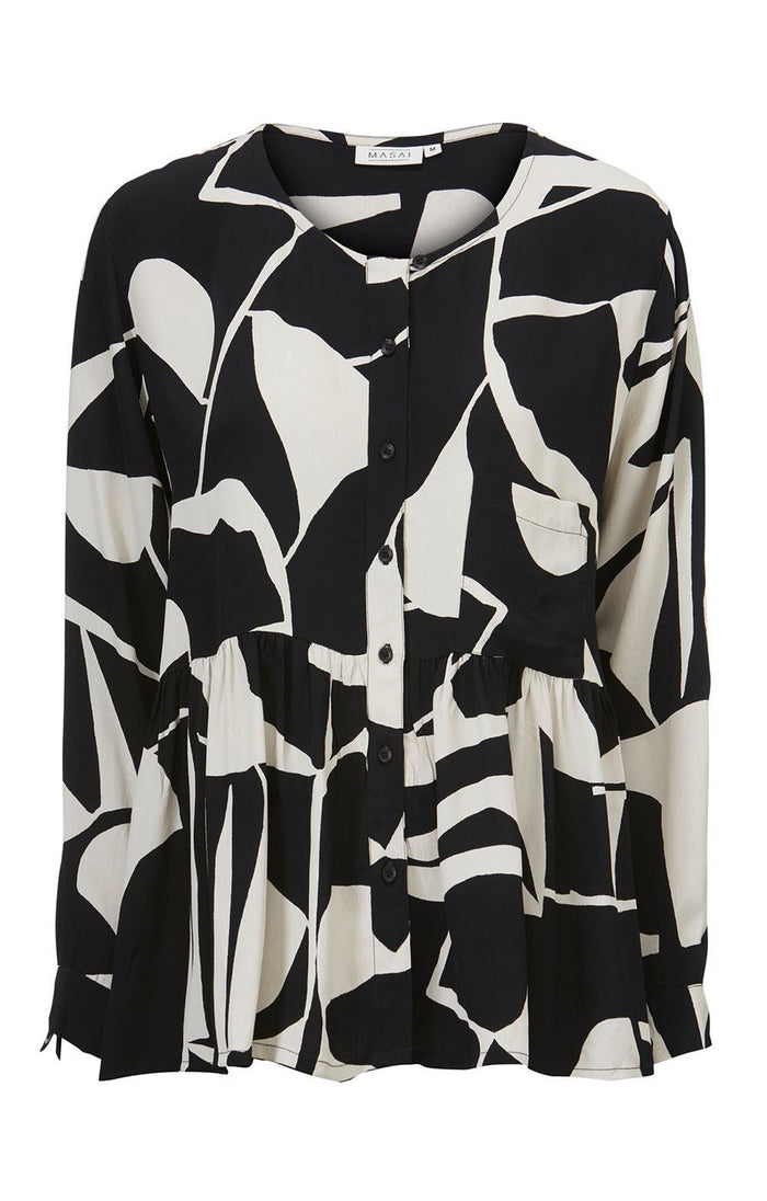 Masai Black Imelda Shirt Front | Dotique