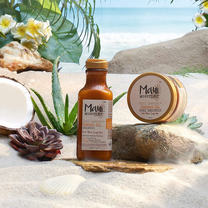 MAUI MOISTURE Hair Care Curl Quench + Coconut Oil Shampoo For Thick Curly Hair شامبو الشعر الكيرلي بزيت جوز الهند