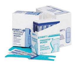 Metal Detectable 1" x 3" Blue Woven Strip Adhesive Bandage