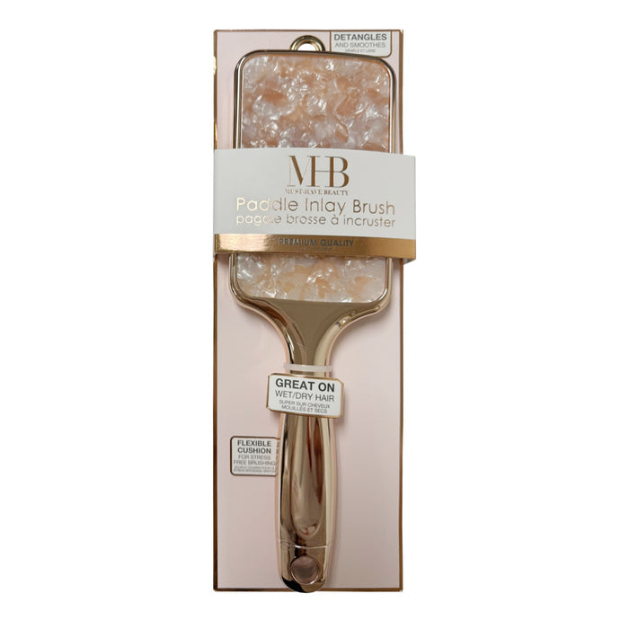 MHB Paddle Inlay Hair Brush Rose Gold