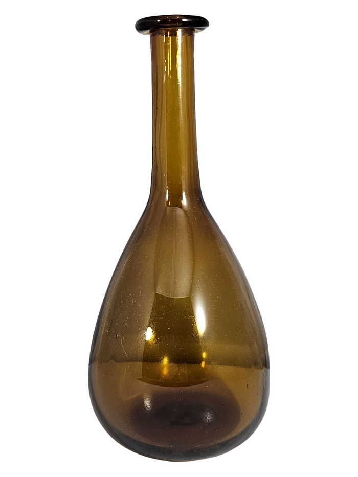 Mid Century MCM Blenko Williamsburg CW 12 Amber Glass Decanter Wine Bottle Vase