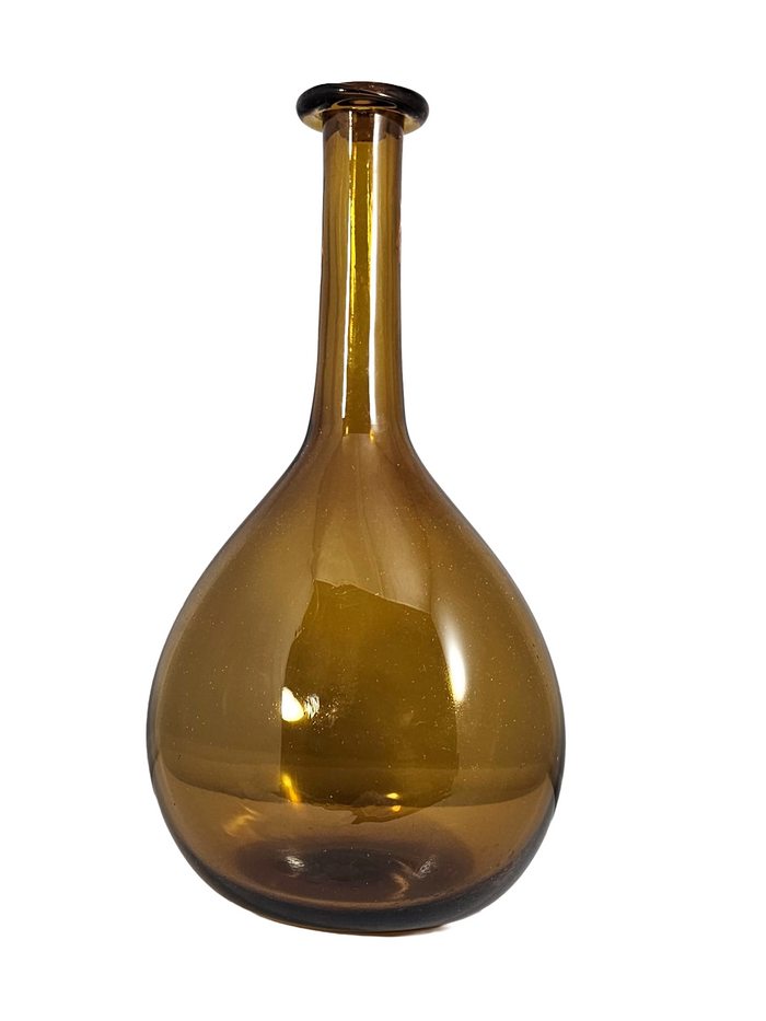 Mid Century MCM Blenko Williamsburg CW 12 Amber Glass Decanter Wine Bottle Vase