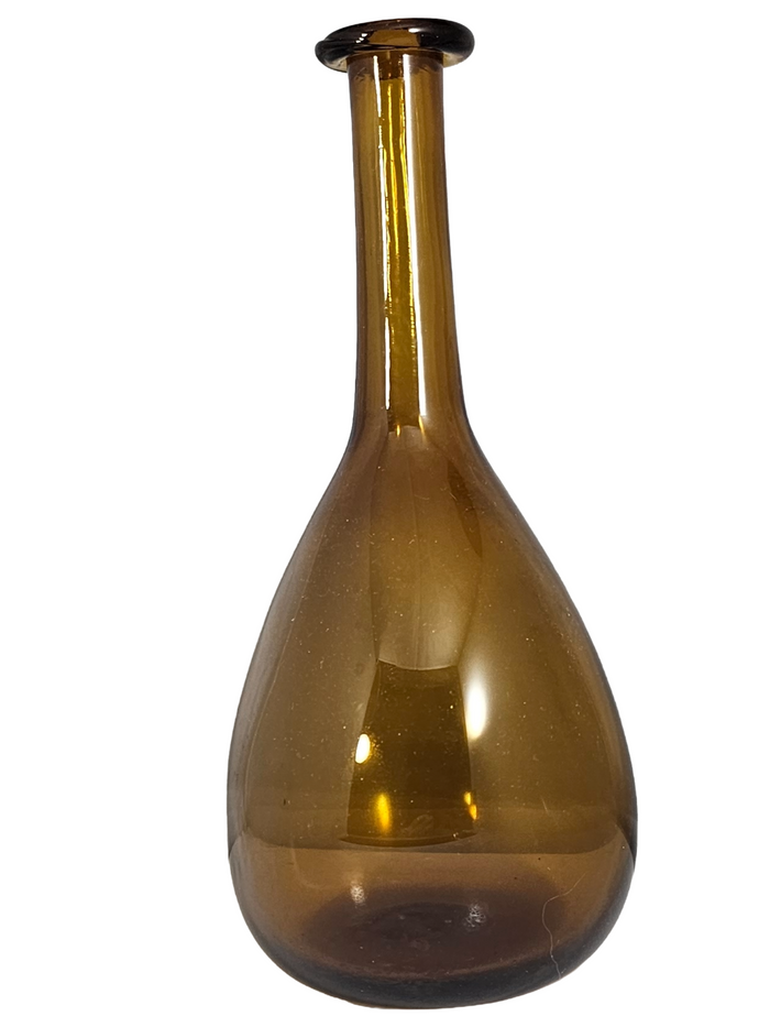Mid Century MCM Blenko Williamsburg CW 12 Amber Glass Decanter Wine Bottle Vase
