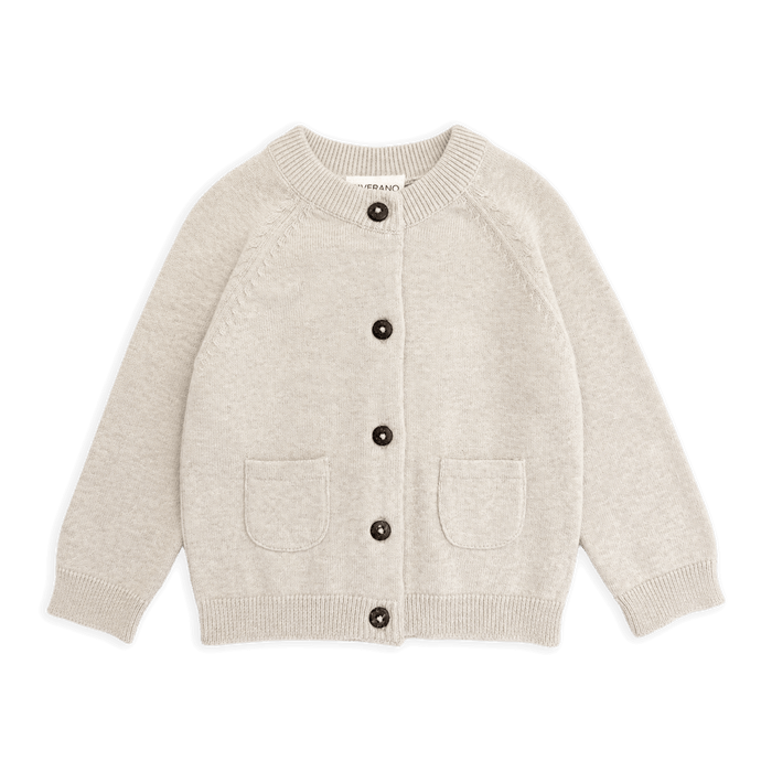 Milan Earthy Baby Button Cardigan Sweater Knit, Organic Cotton
