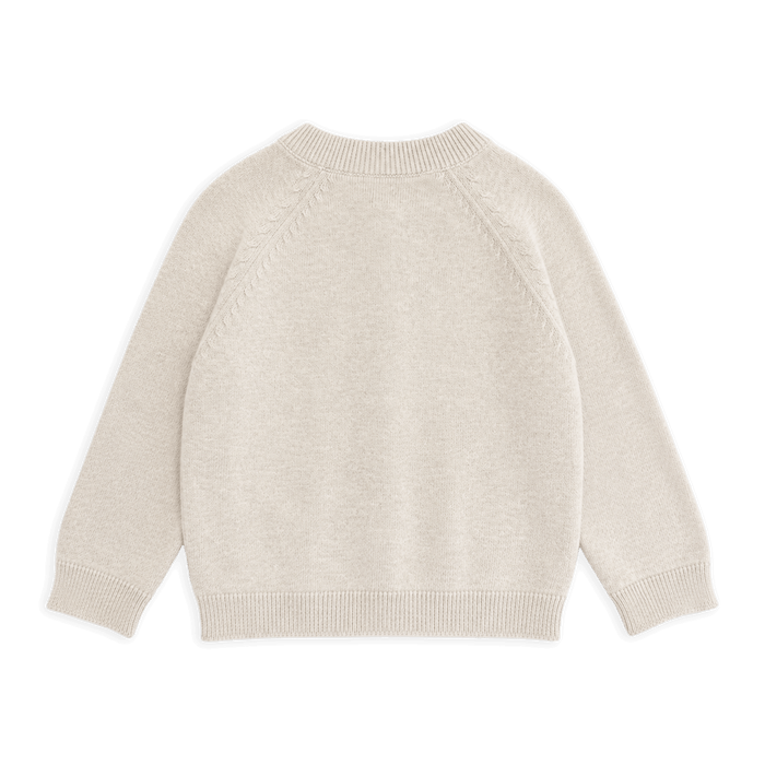 Organic Cotton Milan Earthy Baby Button Cardigan Sweater Knit, Back