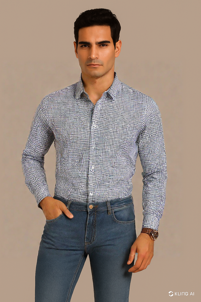 Mini Blue Check Shirt