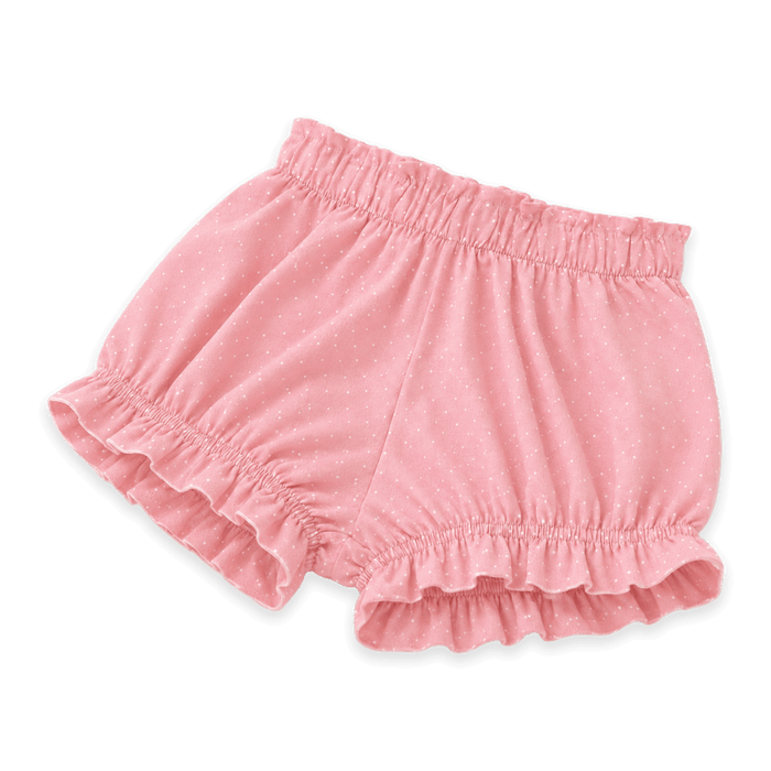 Mini Polka Dot Ruffle Baby Bloomer Shorts by Viverano Organics