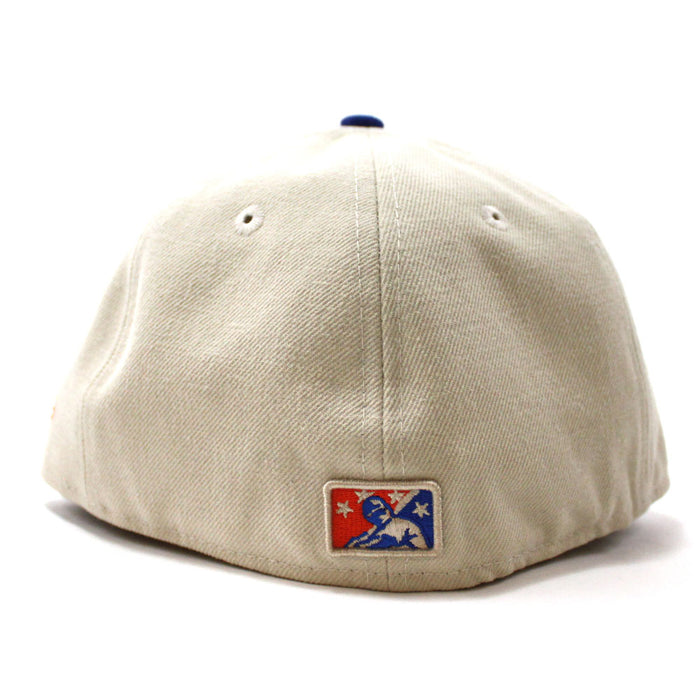Mississippi Braves New Era 59Fifty Fitted Hat (Cream Blue Orange)