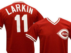 Mitchell & Ness Barry Larkin #11 Cincinnati Reds Authentic Batting Practice Jersey
