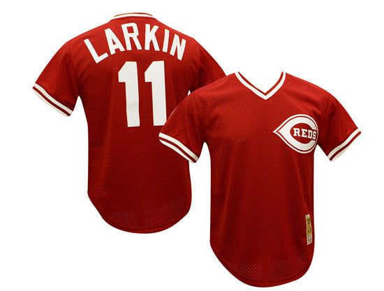Mitchell & Ness Barry Larkin #11 Cincinnati Reds Authentic Batting Practice Jersey
