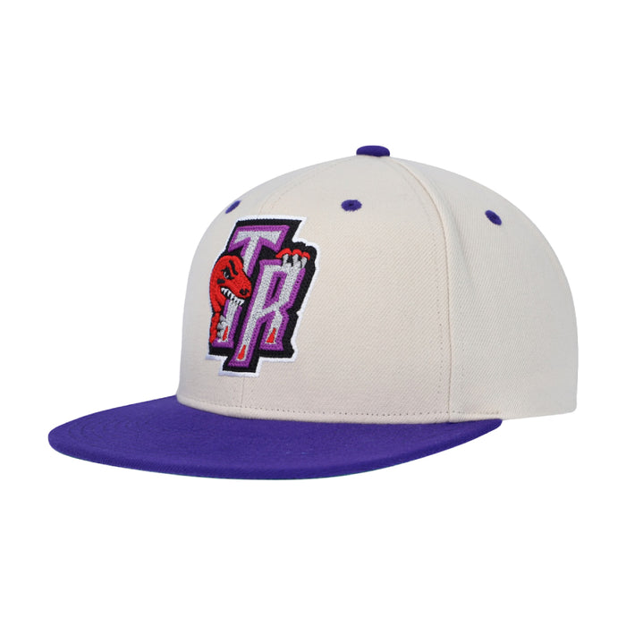 Mitchell & Ness Toronto Raptors Hardwood Classics 2-Tone Chain-Stitch Snapback Hat Cream/Purple