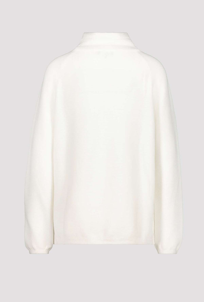 Monari One Tone Off-White Jumper 100% Cotton with Rhinestones Back | Dotique