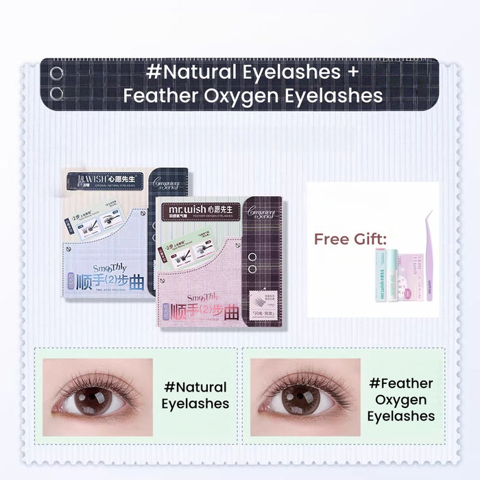 #Natural Eyelashes + Feather Oxygen Eyelashes