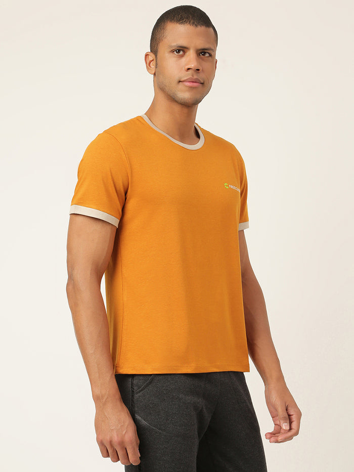 Mustard Yellow Men's Organic Bamboo Casual Tees - Crew Neck (Pack Of 1)