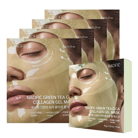 NACIFIC Green Tea Cica Collagen Gel Mask 4 pcs