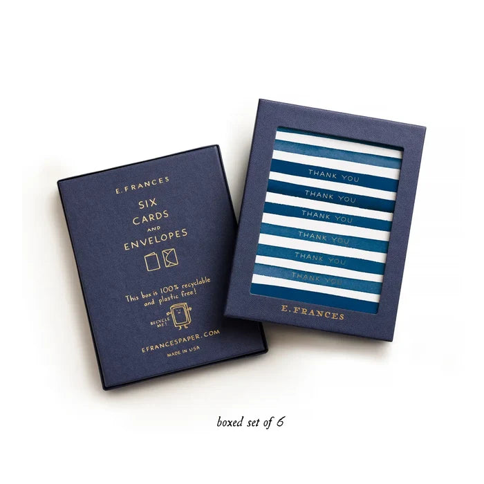 Navy Stripe Boxed Note Card