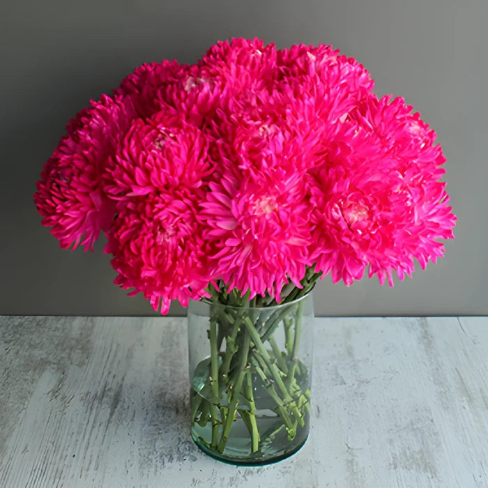 Neon Pink Tinted Football Mum Flowers