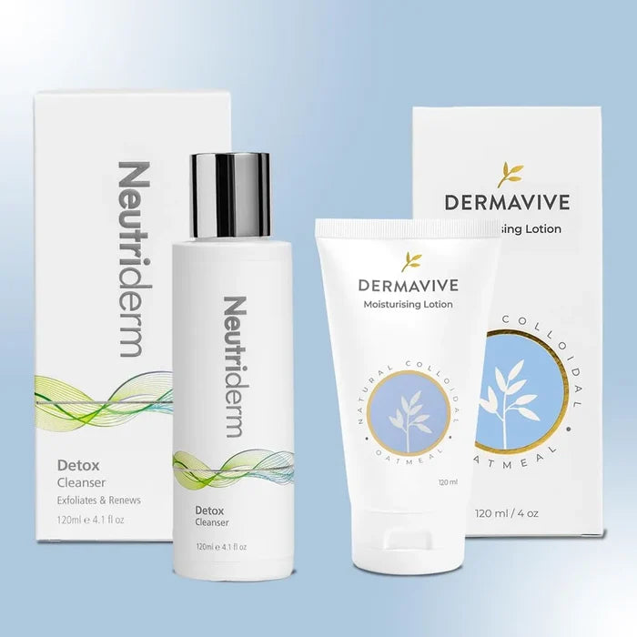 Neutriderm Detox Cleanser & Dermavive Moisturising Lotion Combo Pack | Brightening, Hydrating & Soothing Skin Care | For Men & Women | (120ml+120ml)