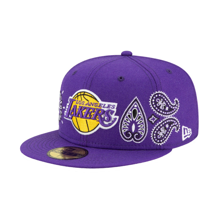 New Era Los Angeles Lakers Paisley 59FIFTY Fitted Hat Purple