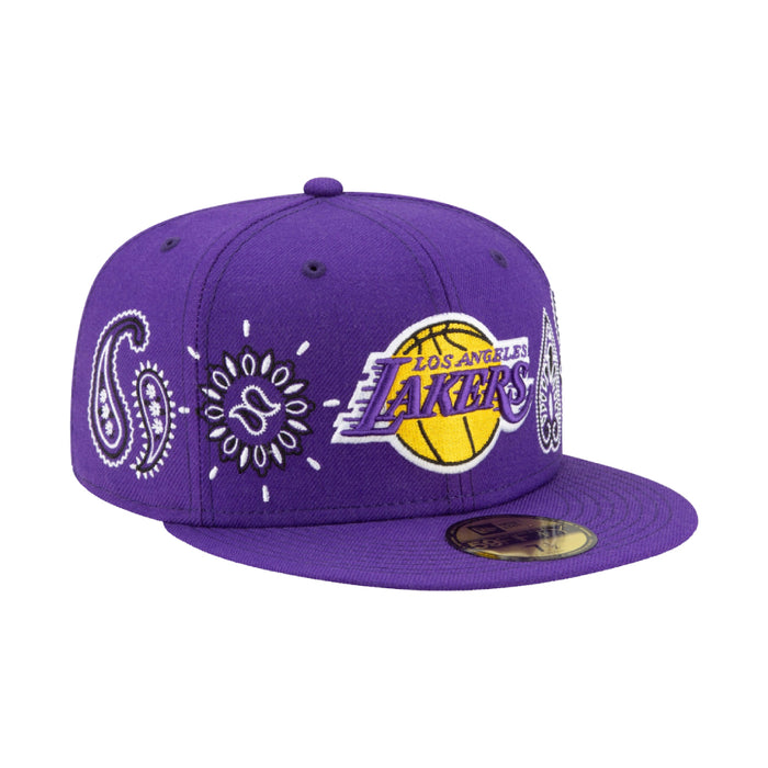 New Era Los Angeles Lakers Paisley 59FIFTY Fitted Hat Purple