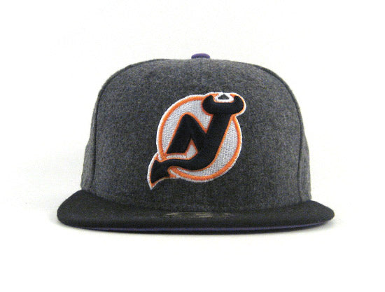 New Jersey Devils New Era 59FIFTY Fitted Hat (MELTON WOOL BLACK NJ Transit Color Way)