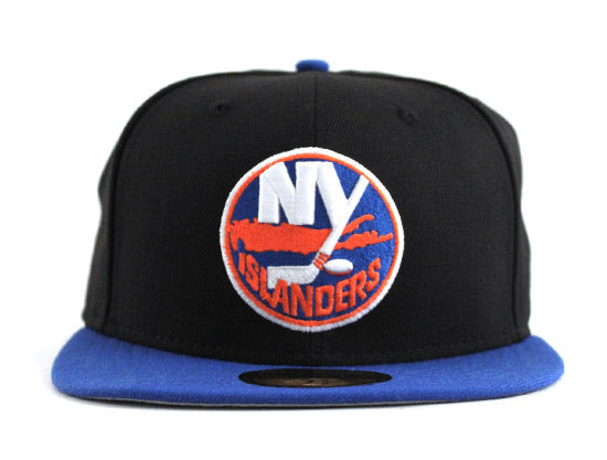 New York Islanders New Era 59FIFTY Fitted Hat (METS COLOR WAY BLACK ORANGE BLUE AZURE GRAY UNDER BRIM)