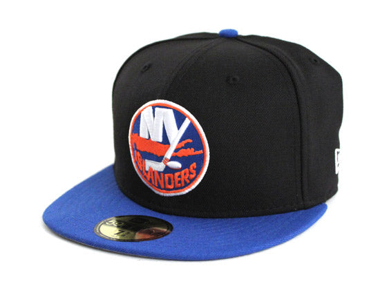 New York Islanders New Era 59FIFTY Fitted Hat (METS COLOR WAY BLACK ORANGE BLUE AZURE GRAY UNDER BRIM)