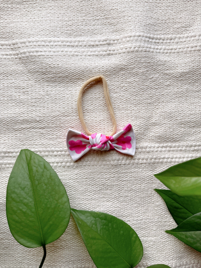 Nylon Headband - Pink Flowers