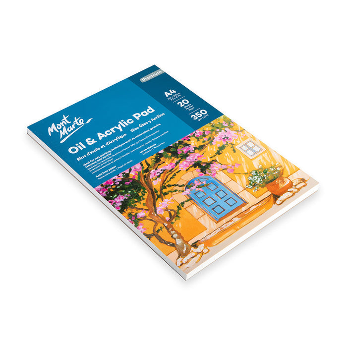 Oil & Acrylic Pad Premium A4 20 Sheets 350gsm