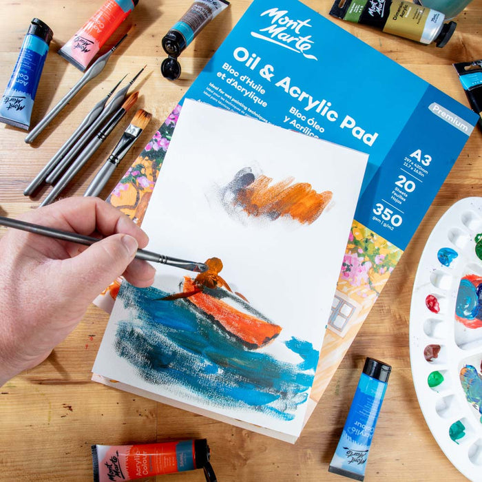Oil & Acrylic Pad Premium A4 20 Sheets 350gsm