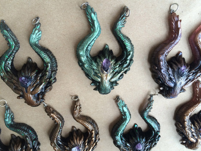 "OLD GUARD" PENDANT- METALS, AMETHYST