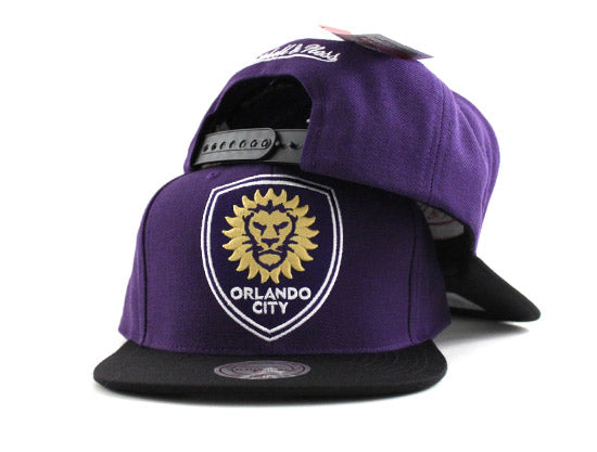 Orlando City Soccer Club MLS Snapback Hats (PURPLE BLACK)