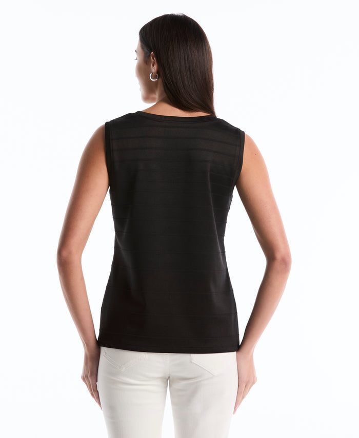 Petite Ottoman Knit Top (Black)