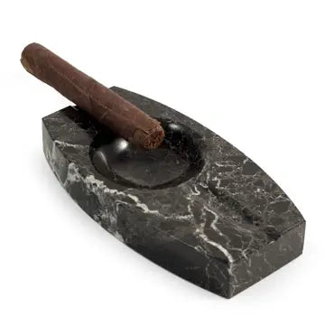 Oval Black Marble Ashtray