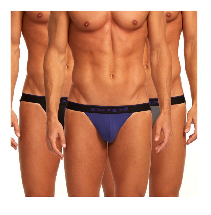 Papi Men's 3-Pack Cotton Stretch Jock Strap - 980911