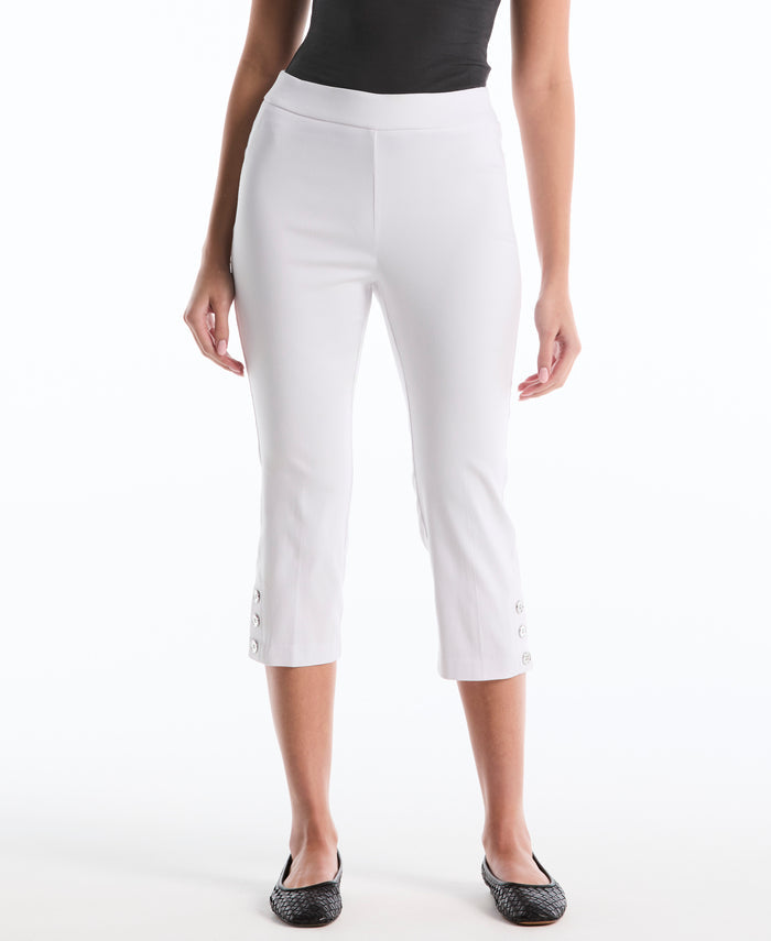Petite Button Detail Capri (White)