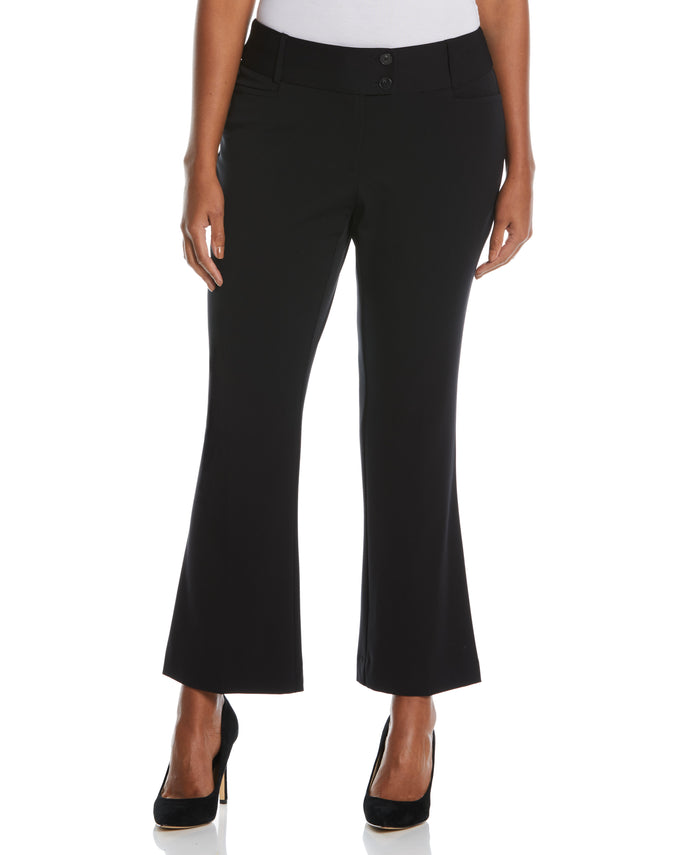 Petite Curvy Fit Short Length Boot Cut Pant (Black)