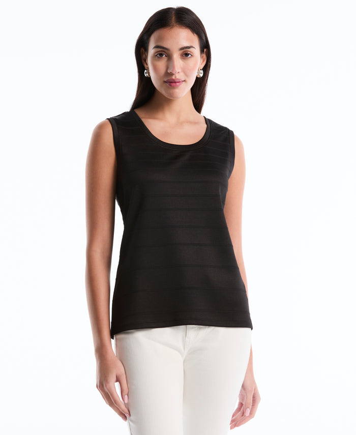 Petite Ottoman Knit Top (Black)