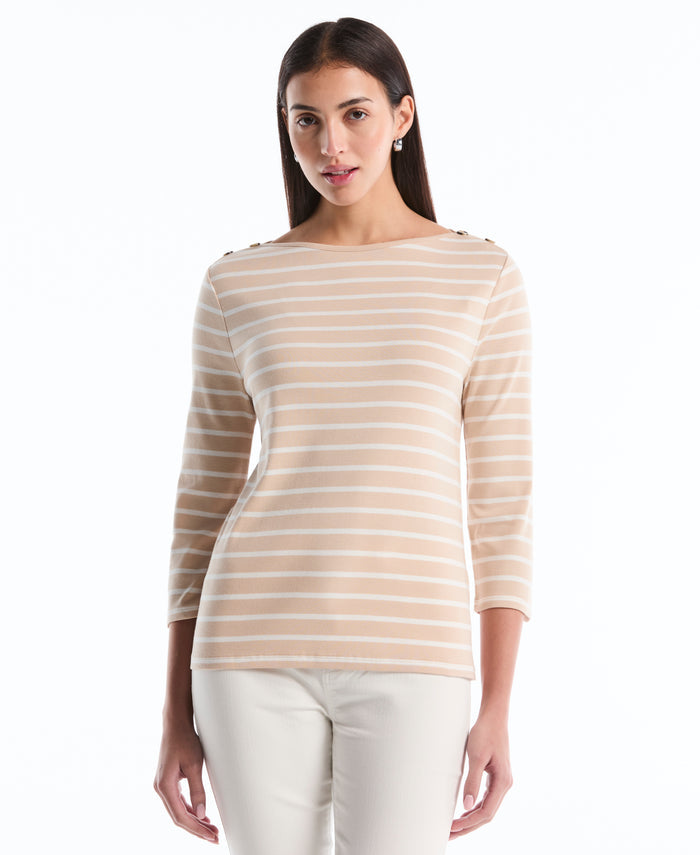 Stripe Button Detail Top (Moonlight)