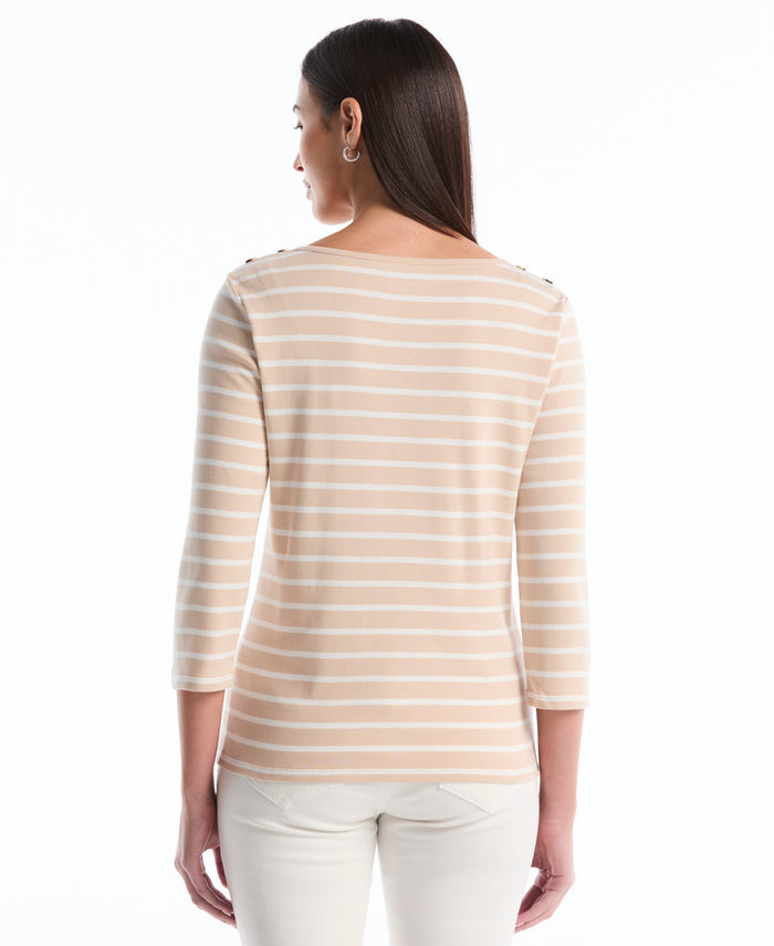 Stripe Button Detail Top (Moonlight)