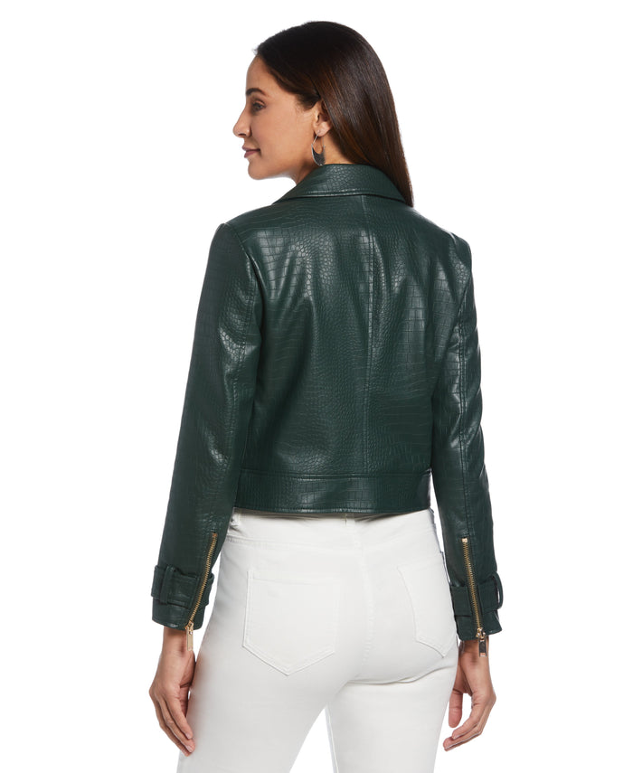 Faux Leather Moto Jacket (Envy)