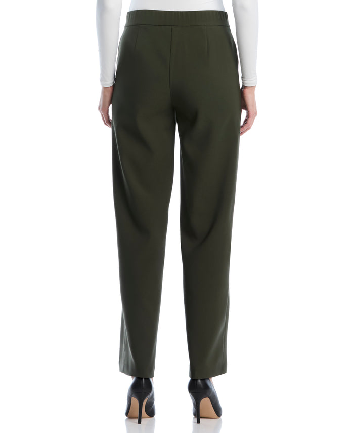 Wide Leg Novelty Belt Pant (Forest Night)