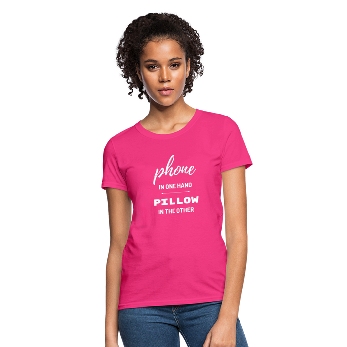 Phone In One Hand, Pillow In The Other - fuchsia