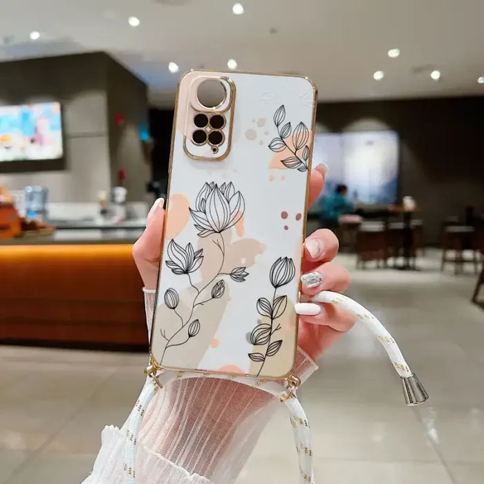 Oppo A96 / DD03White-Lanyard / Case-Strap