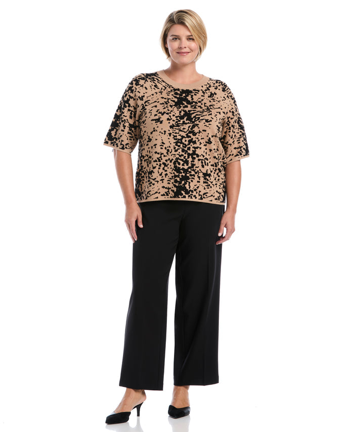 Plus Size Boxy Sweater (Tobacco Brown)