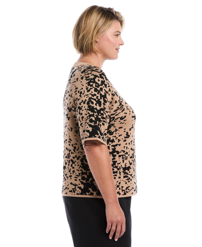 Plus Size Boxy Sweater (Tobacco Brown)