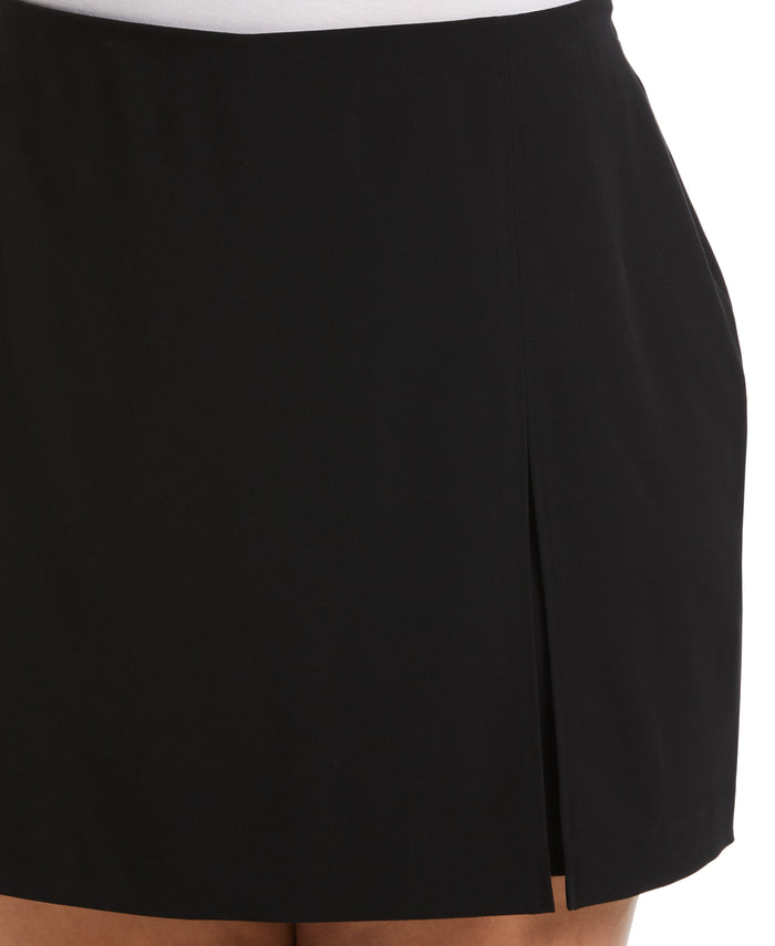 Classic Fit Skort with Front Slit (Black)