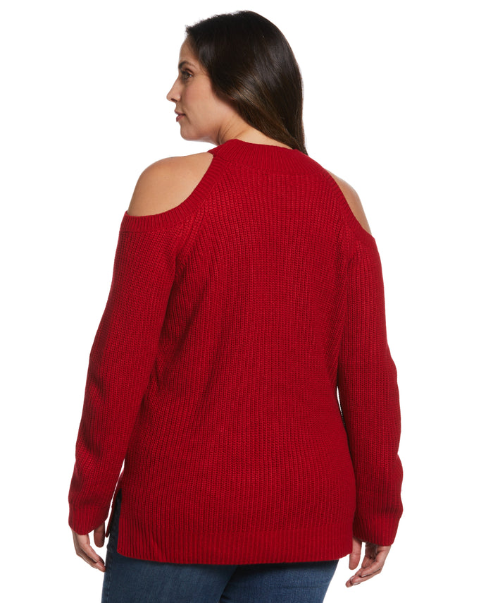 Cold Shoulder Sweater Tunic (Ruby)