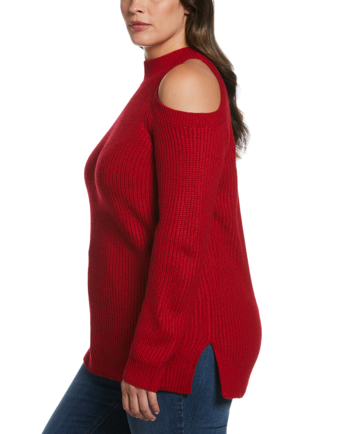 Cold Shoulder Sweater Tunic (Ruby)