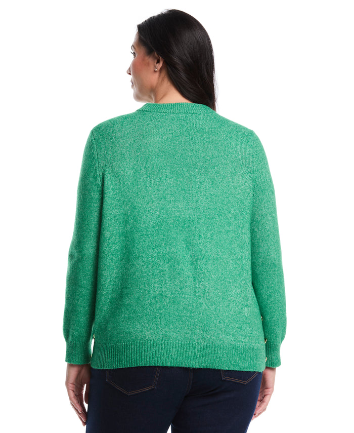 Plus Size Crew Neck Novelty Sweater (Jolly Green)